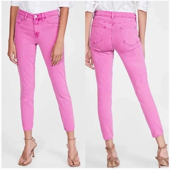 NWT L’AGENCE High Rise Ankle Margot Skinny Jeans Posey Hot Pink Size 25 - Picture 4 of 11